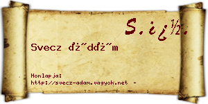 Svecz Ádám névjegykártya